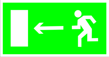 E04 направление к эвакуационному выходу налево (пленка, 300х150 мм) - Знаки безопасности - Эвакуационные знаки - . Магазин Znakstend.ru